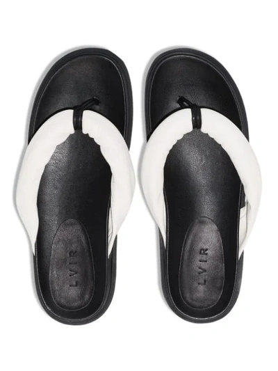 Shop Lvir Robe Two-toned Sandals In Black