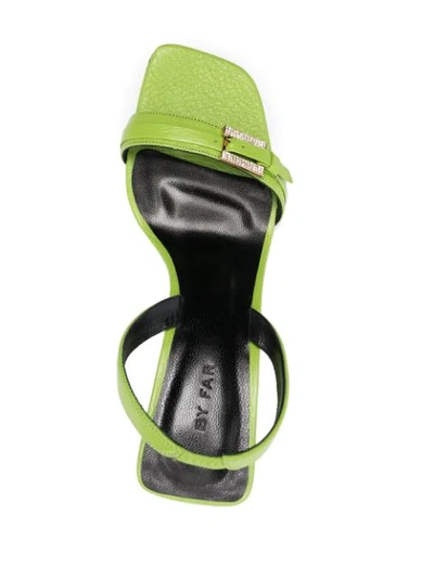 Shop By Far Buckle Detail Slingback Sandals In Green
