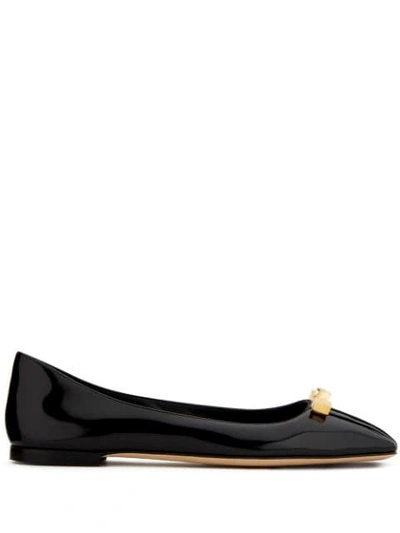 Shop Giuseppe Zanotti Consuelo Flat Ballerina Shoes In Black