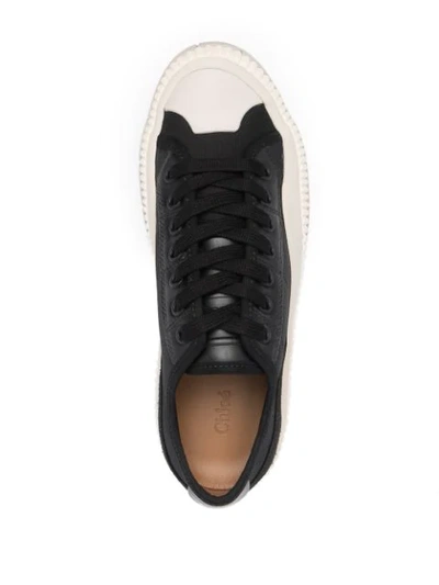 Shop Chloé Clint Low Top Sneakers In Black