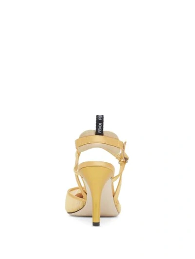 Shop Fendi Colibrì Sheer-panelling Pumps In Yellow