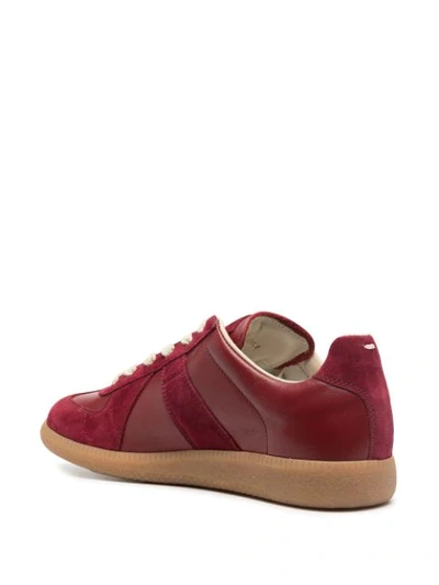 Shop Maison Margiela Panelled Low-top Sneakers In Red