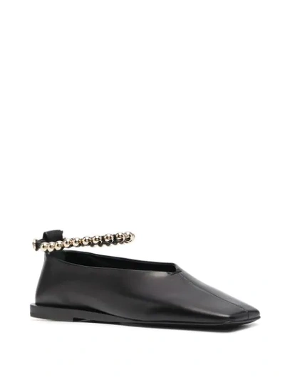 Shop Jil Sander Bead-strap Court Shoes In Black