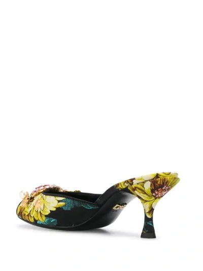 Shop Dolce & Gabbana Keira Jewel-appliquéd Jacquard Sandals In Black