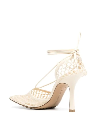 Shop Bottega Veneta Stretch Mesh-panel Sandals In Neutrals