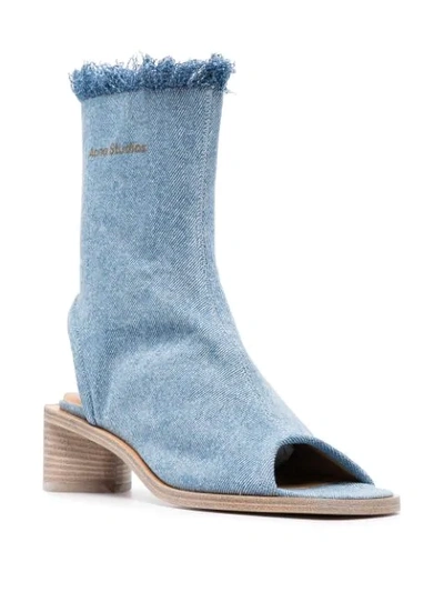 Shop Acne Studios Denim Mid-calf Sandals In Blue