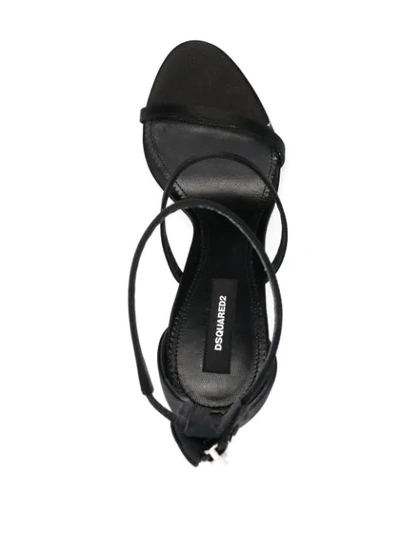 Shop Dsquared2 Triple-strap Leather Sandals In Black