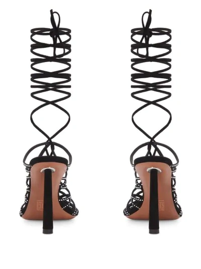 Shop Fenty Caged In Crystal-embellished 105mm Sandals In Black