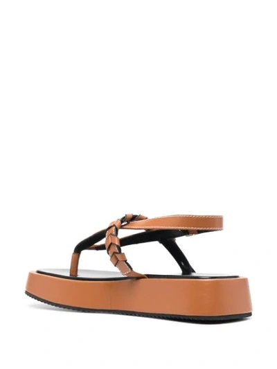 Shop Jw Anderson Braid-trim Flatform Sandals In Brown