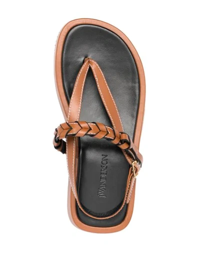 Shop Jw Anderson Braid-trim Flatform Sandals In Brown