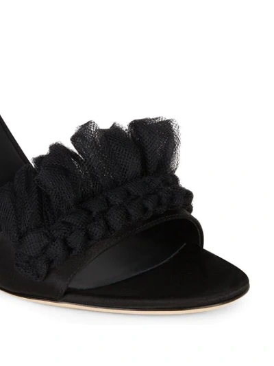 Shop Giuseppe Zanotti Tulle Applique Sandals In Black
