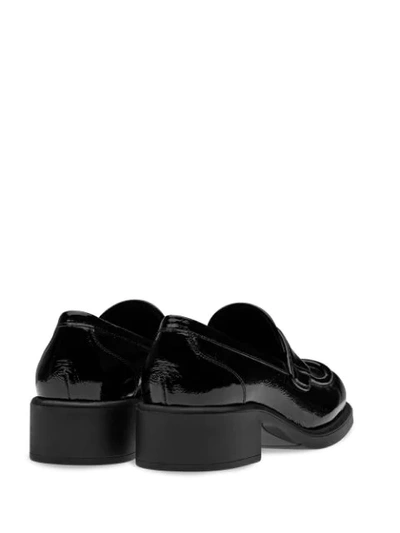 Shop Miu Miu Chunky-heel Patent Loafers In Black