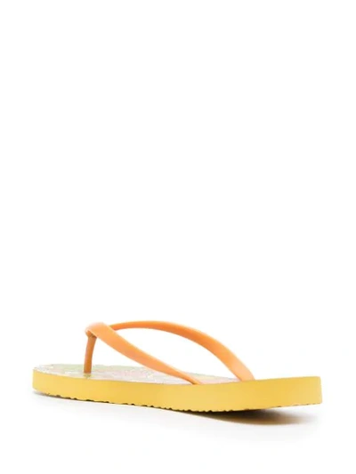Shop Tory Burch Floral-print Flip Flops In Yellow