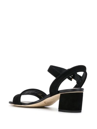 Shop Tod's Suede Leather Sandals In Black