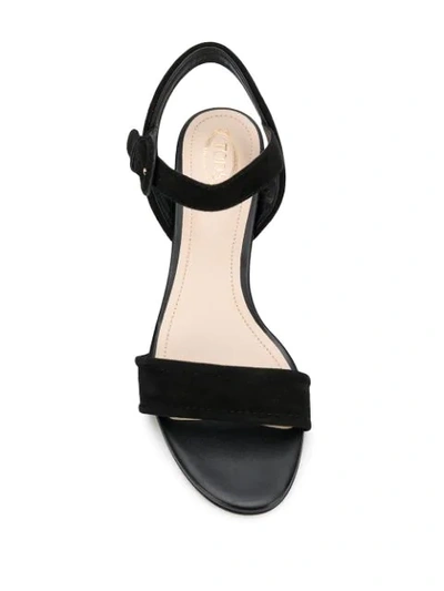 Shop Tod's Suede Leather Sandals In Black