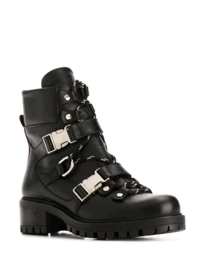 Shop Albano Buckle Fastened Military Boots In Black