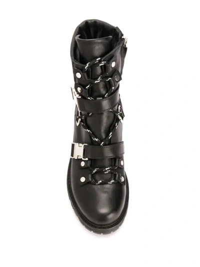 Shop Albano Buckle Fastened Military Boots In Black