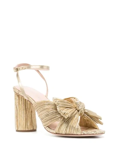 Shop Loeffler Randall Camellia Pleated Leather Sandals In Gold