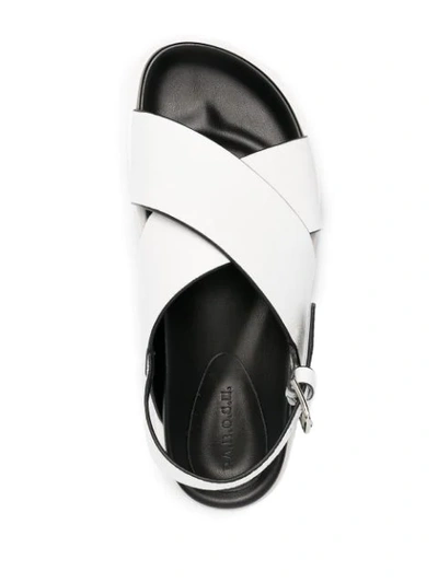 Shop P.a.r.o.s.h Crossover Strap Sandals In White