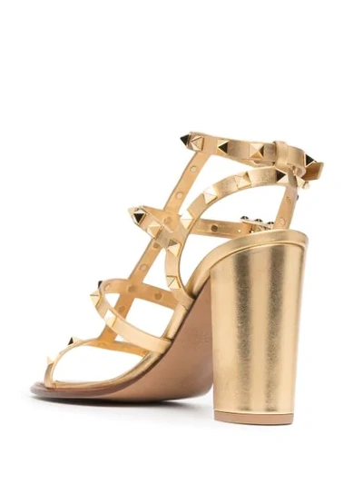 Shop Valentino Metallic-tone Heeled Sandals In Gold