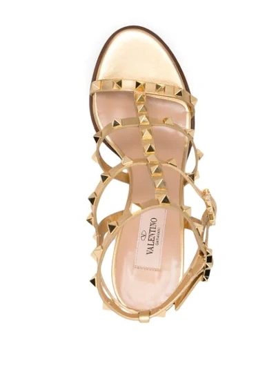Shop Valentino Metallic-tone Heeled Sandals In Gold