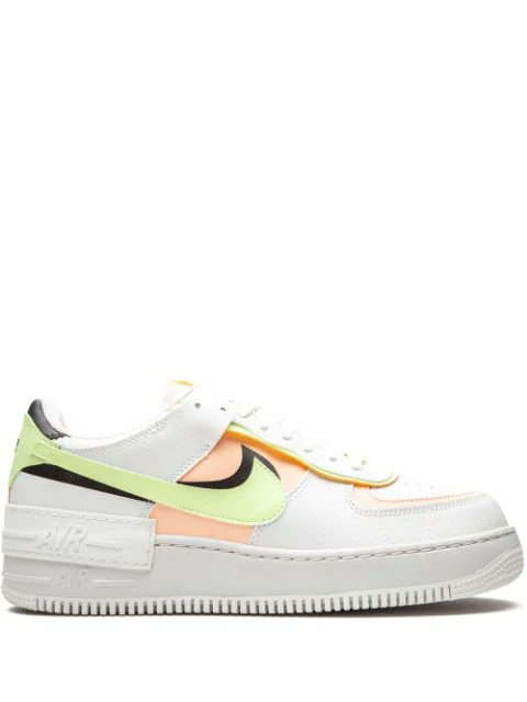 nike air force 1 shadow sneakers in white pink and green