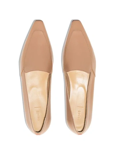 Aeyde Aurora Flat Leather Loafers In Brown