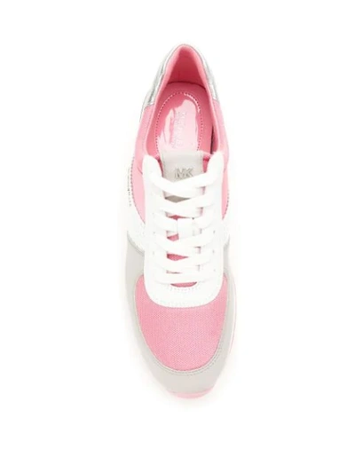 Shop Michael Michael Kors Mk Lace-up Sneakers In Pink