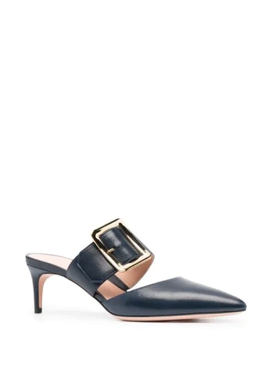 Shop Bally Jemina 55mm Buckled Mules In Blue