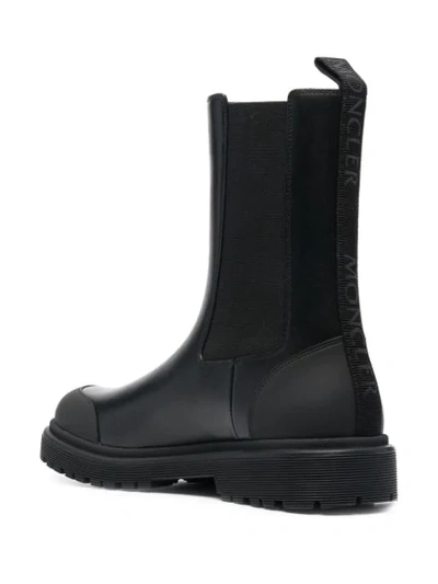 Shop Moncler Patty Chelsea Leather Boots In Black