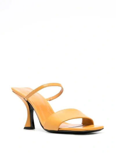Shop By Far Double Strap Mules In Yellow