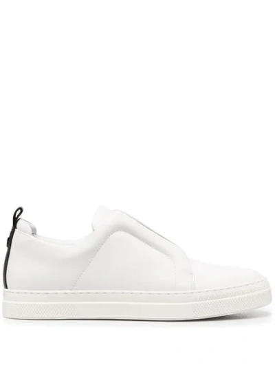 Pierre Hardy Laceless Leather Low-top Sneakers In White