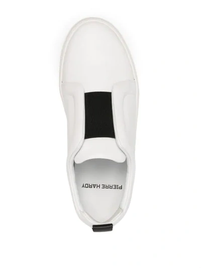Pierre Hardy Laceless Leather Low-top Sneakers In White