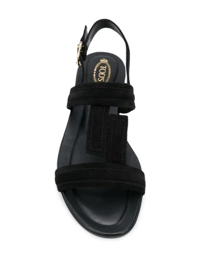 Tod's Low Heel Slingback Sandals In Black