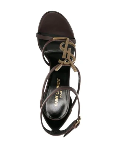 Shop Saint Laurent Cassandra High-heel Sandals In Brown