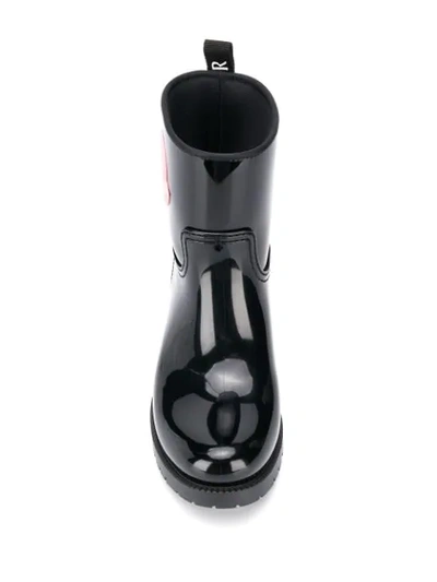 Shop Moncler Logo Boots In Black