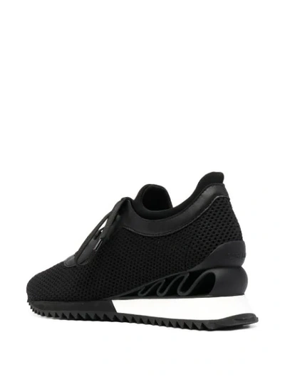 Shop Le Silla Reiko Wedge Sneakers In Black