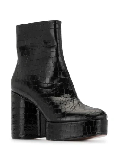 Shop Clergerie Bless Crocodile-effect Ankle Boots In Black