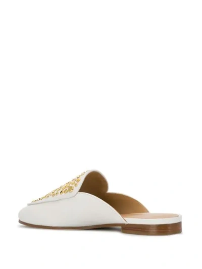 Shop Michael Michael Kors Farrow Studded Mules In White