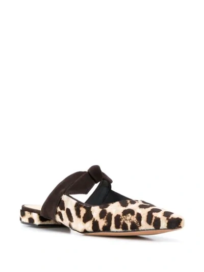 Shop Alexandre Birman Leopard Print Slippers In Brown
