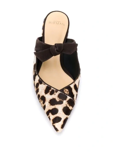 Shop Alexandre Birman Leopard Print Slippers In Brown