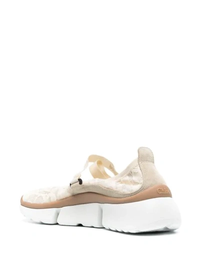 Shop Chloé Sonnie Low-top Lace Sneakers In Neutrals