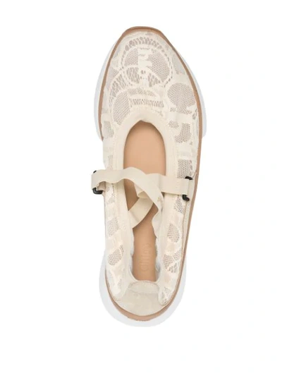 Shop Chloé Sonnie Low-top Lace Sneakers In Neutrals