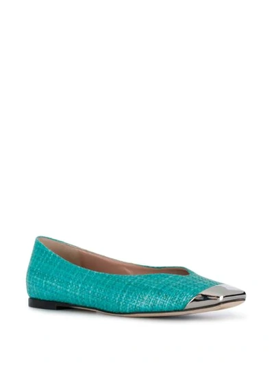 Shop Emilio Pucci Square-toe Ballerina Shoes In Blue