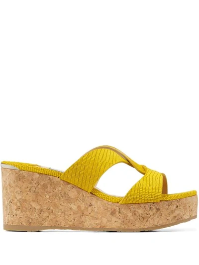 Shop Jimmy Choo Atia 75 Sandals In Yellow