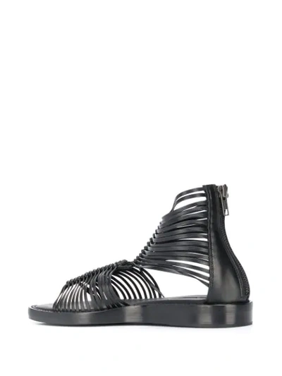 Shop Ann Demeulemeester Multi-strap Flat Sandals In Black