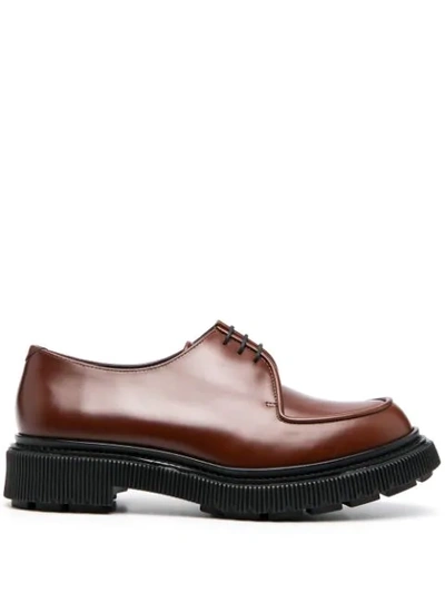 Shop Adieu Chunky Sole Lace-up Shoes In Brown