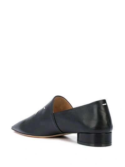 Shop Maison Margiela Pointed Leather Loafers In Black