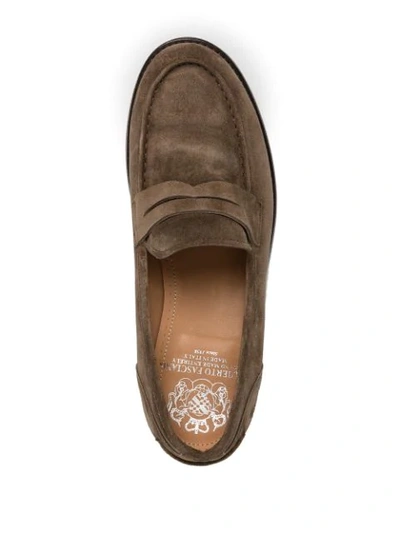 Shop Alberto Fasciani Brenda Suede Penny Loafers In Neutrals