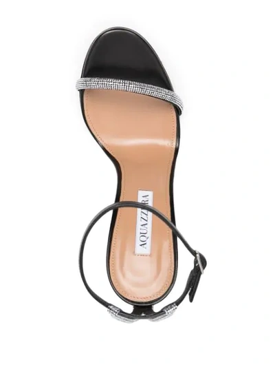 Shop Aquazzura Moon Crystal 105mm Sandals In Black